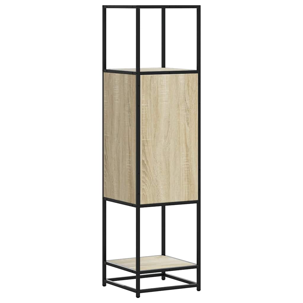 Buffet haut chêne sonoma 35,5x35x139 cm bois d'ingénierie métal - XIOS