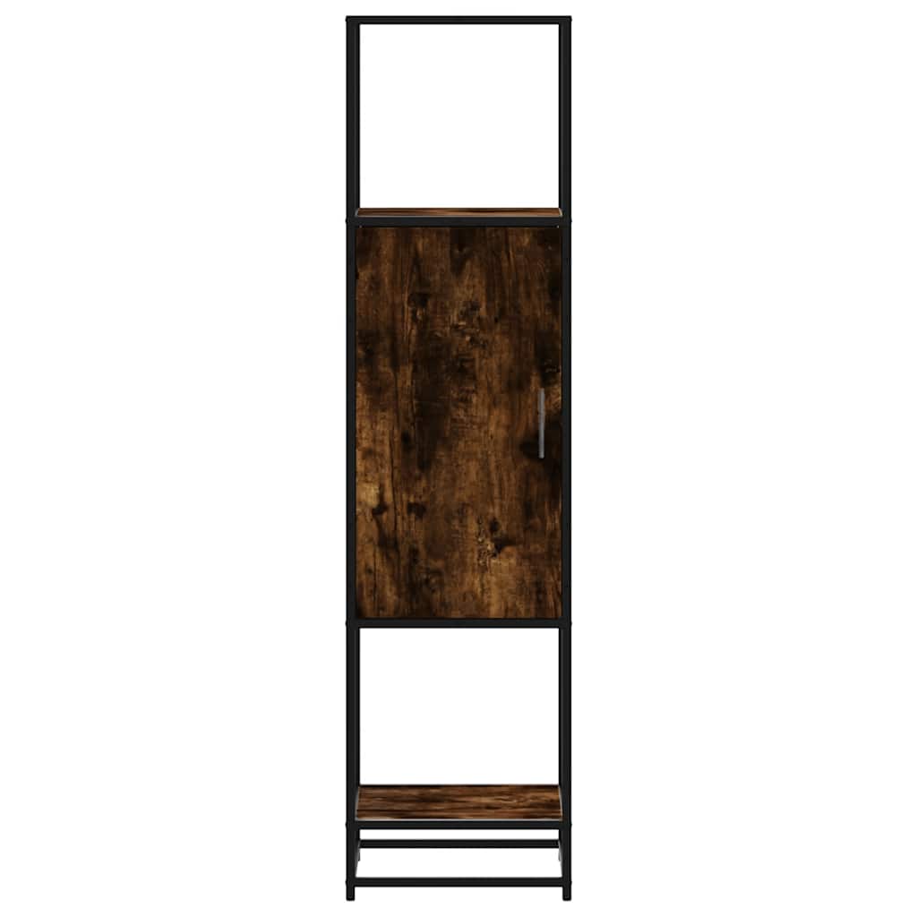 Buffet haut chêne fumé 35,5x35x139 cm bois d'ingénierie métal - XIOS