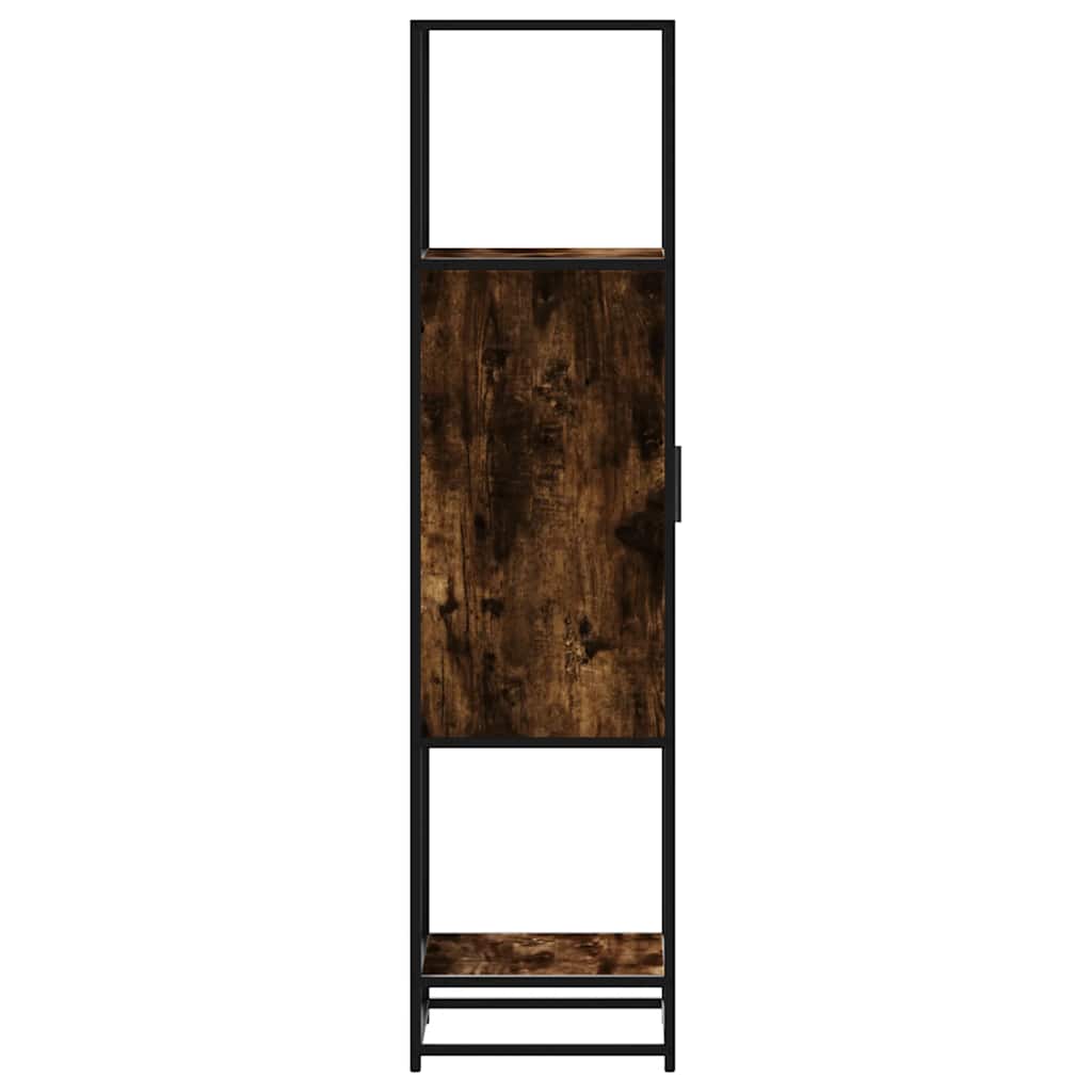 Buffet haut chêne fumé 35,5x35x139 cm bois d'ingénierie métal - XIOS