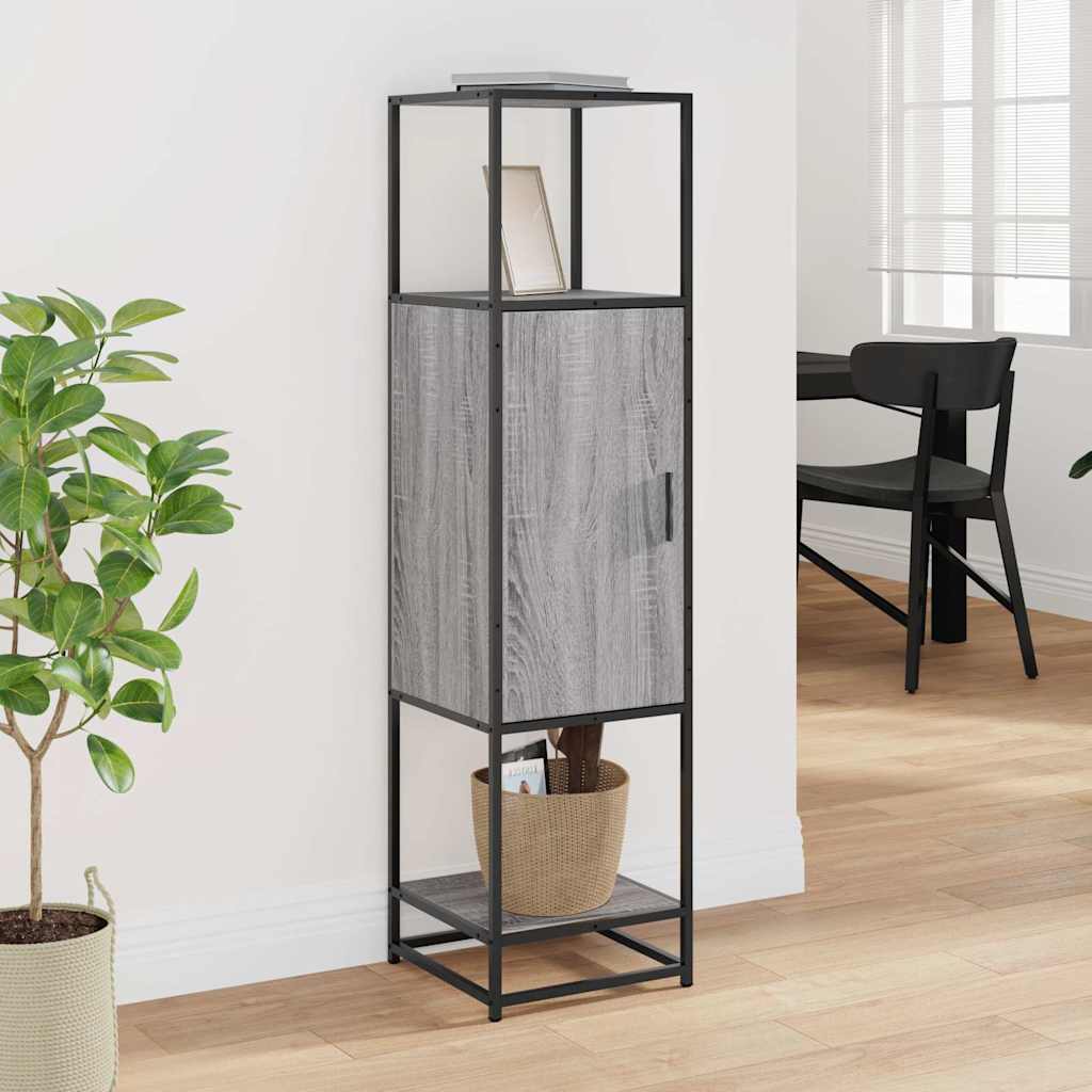 Buffet haut sonoma gris 35,5x35x139 cm bois d'ingénierie métal - XIOS