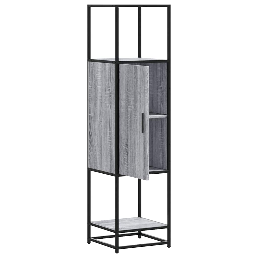 Buffet haut sonoma gris 35,5x35x139 cm bois d'ingénierie métal - XIOS