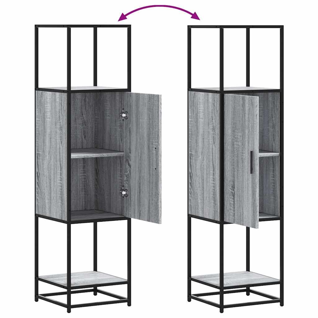 Buffet haut sonoma gris 35,5x35x139 cm bois d'ingénierie métal - XIOS