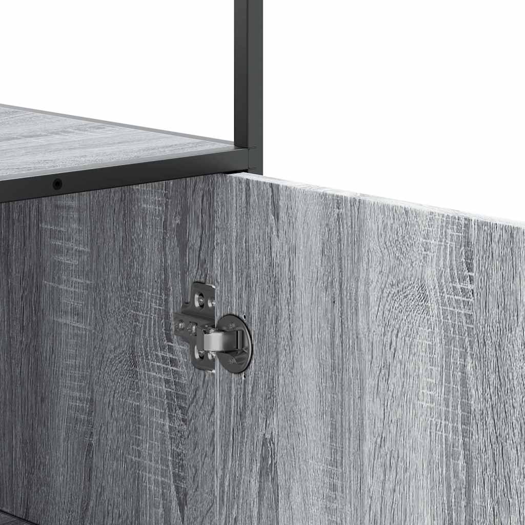 Buffet haut sonoma gris 35,5x35x139 cm bois d'ingénierie métal - XIOS