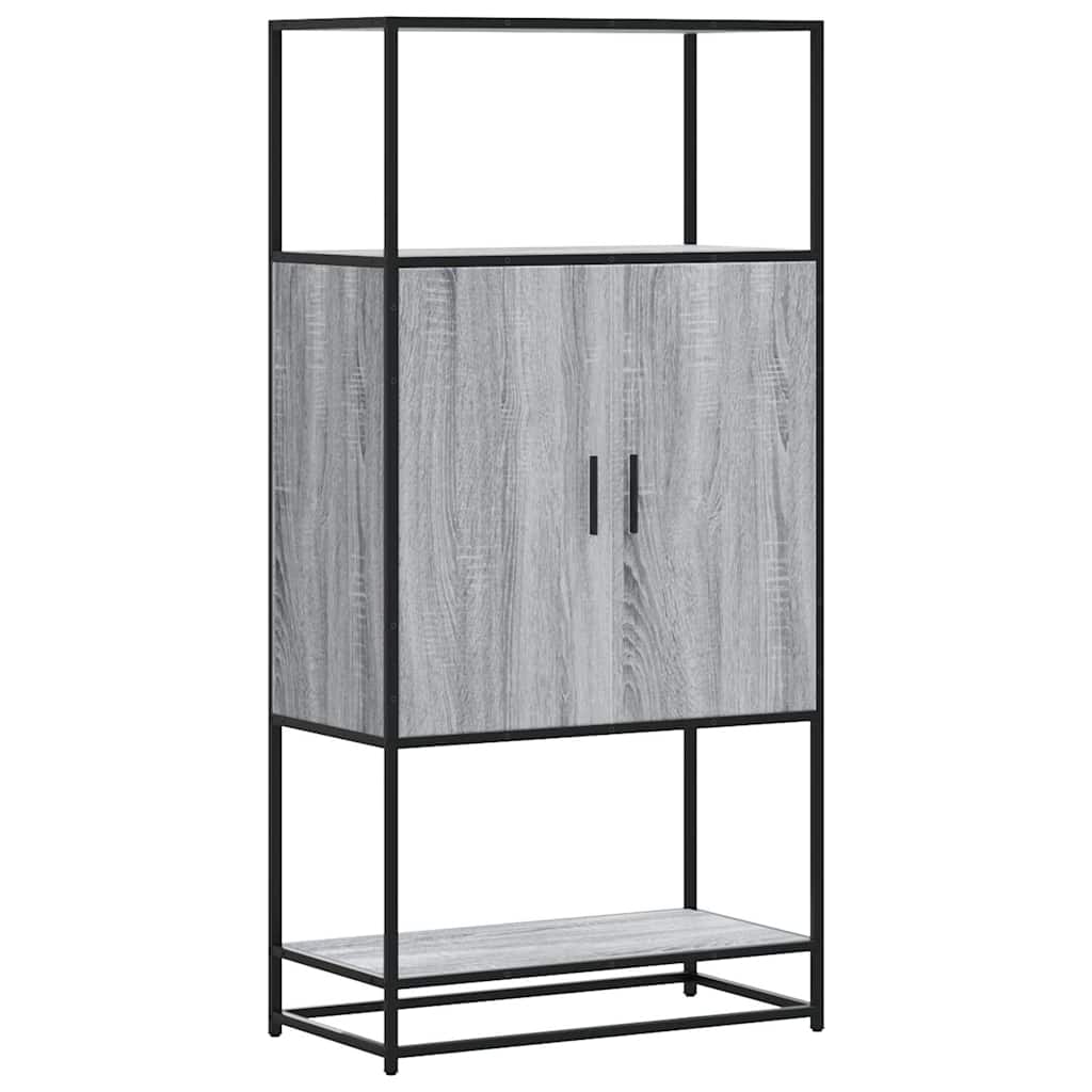 Buffet haut sonoma gris 68x35x139 cm bois d'ingénierie et métal - XIOS