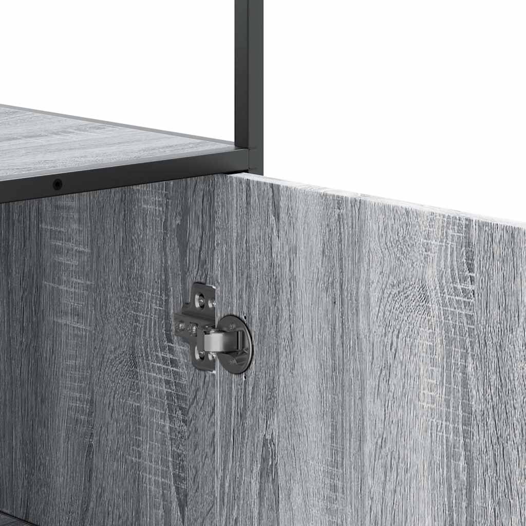 Buffet haut sonoma gris 68x35x139 cm bois d'ingénierie et métal - XIOS