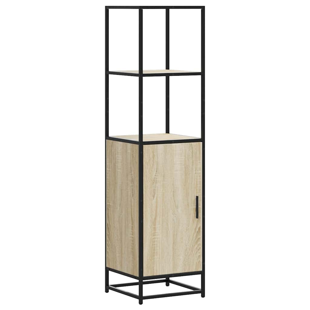 Buffet haut chêne sonoma 35,5x35x139 cm bois d'ingénierie métal - XIOS