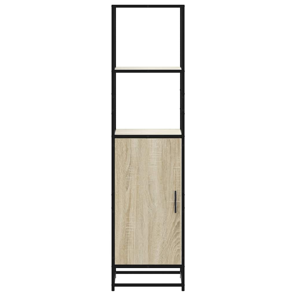 Buffet haut chêne sonoma 35,5x35x139 cm bois d'ingénierie métal - XIOS