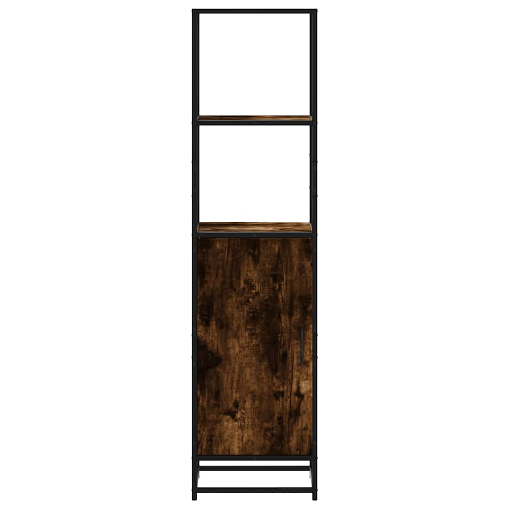 Buffet haut chêne fumé 35,5x35x139 cm bois d'ingénierie métal - XIOS