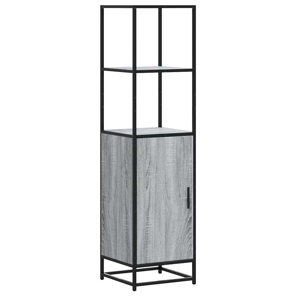 Buffet haut sonoma gris 35,5x35x139 cm bois d'ingénierie métal - XIOS