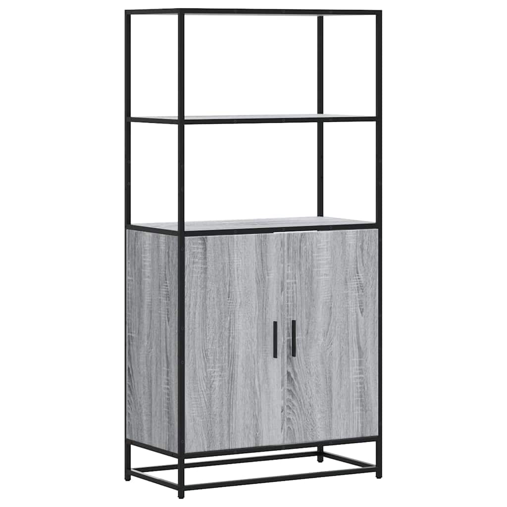 Buffet haut sonoma gris 68x35x139 cm bois d'ingénierie et métal - XIOS