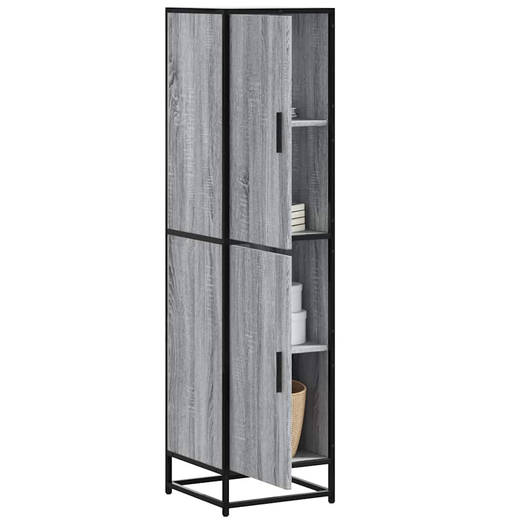 Buffet haut sonoma gris 35,5x35x139 cm bois d'ingénierie métal - XIOS
