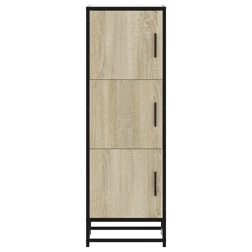 Buffet haut chêne sonoma 35,5x35x106,5 cm bois ingénierie métal - XIOS