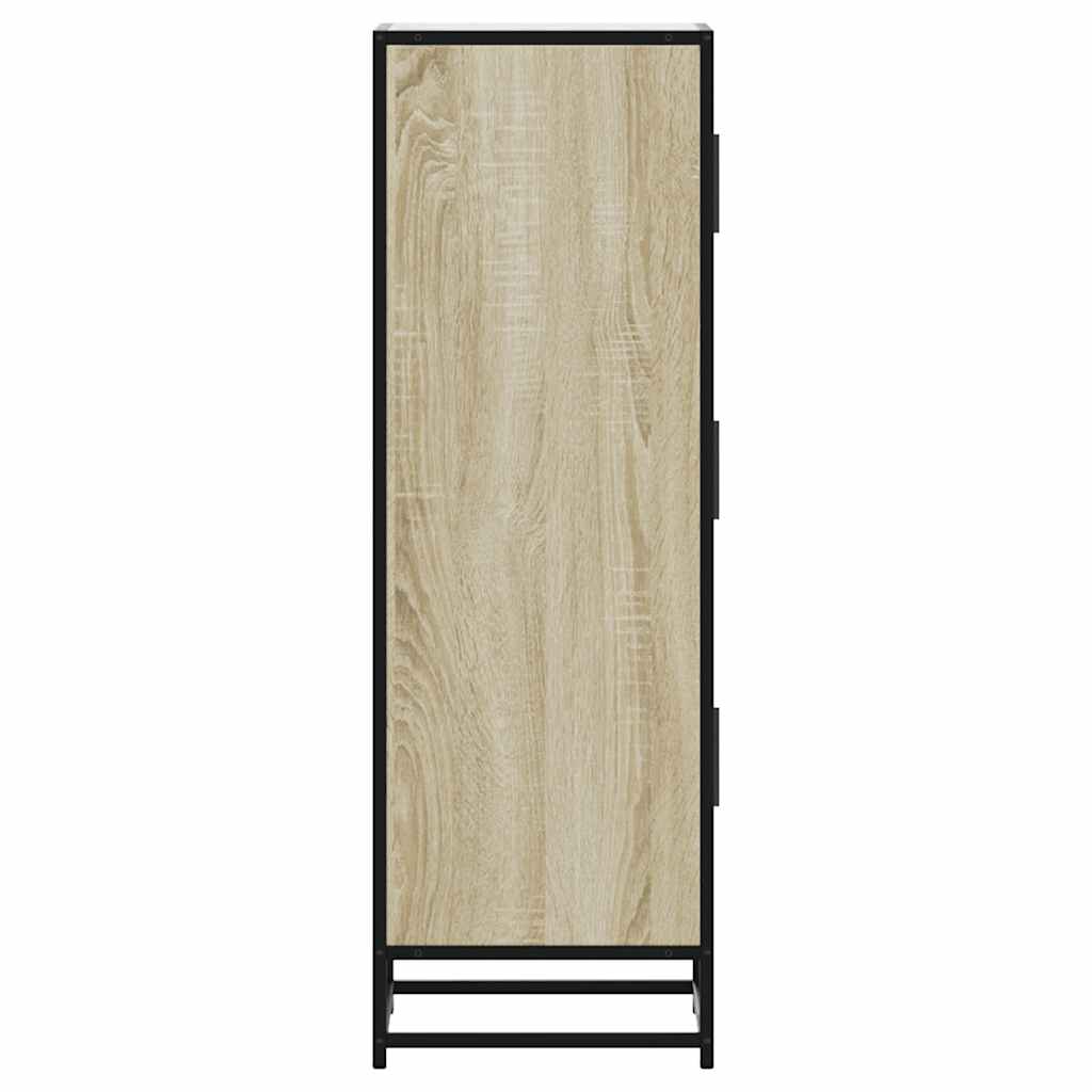Buffet haut chêne sonoma 35,5x35x106,5 cm bois ingénierie métal - XIOS