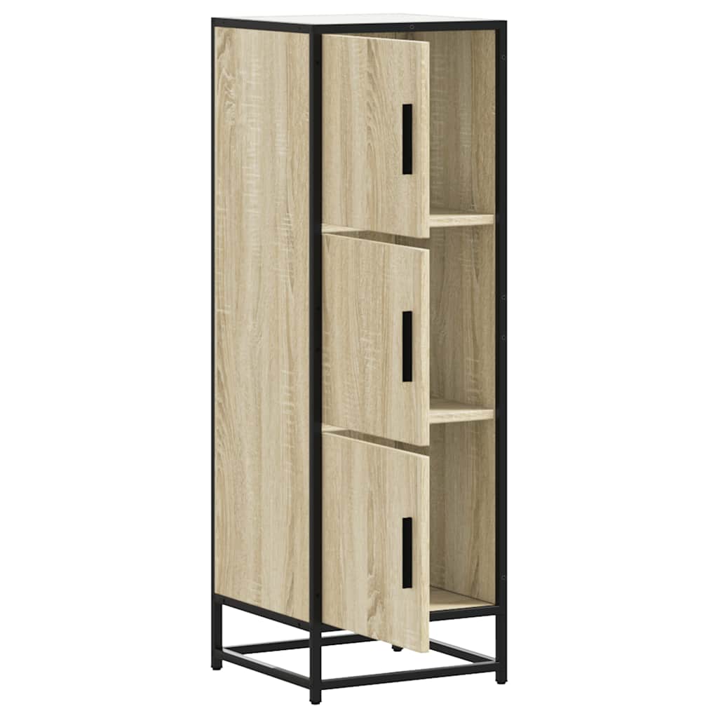 Buffet haut chêne sonoma 35,5x35x106,5 cm bois ingénierie métal - XIOS
