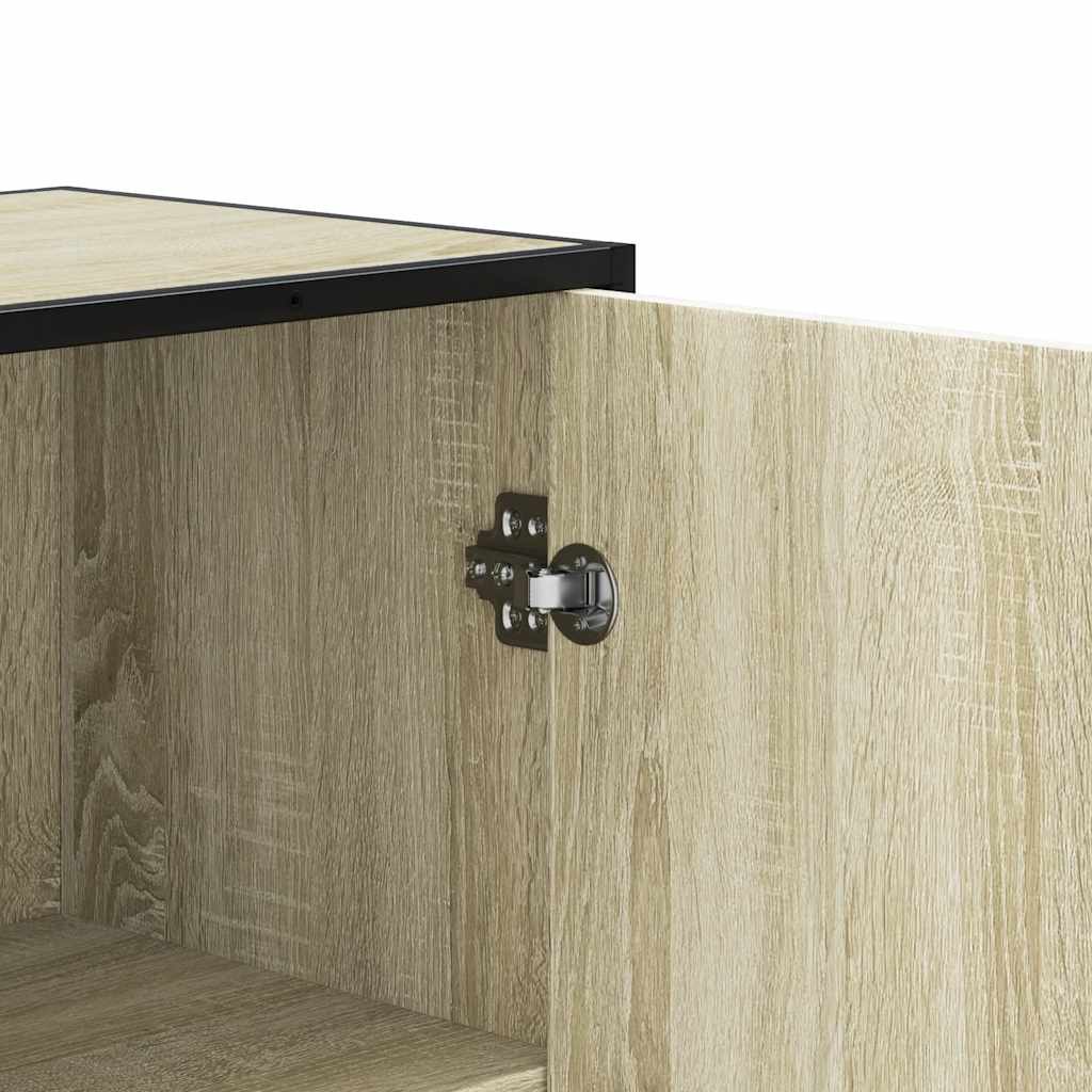 Buffet haut chêne sonoma 35,5x35x106,5 cm bois ingénierie métal - XIOS