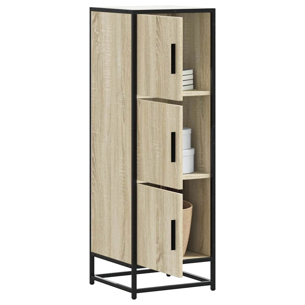 Buffet haut chêne sonoma 35,5x35x106,5 cm bois ingénierie métal - XIOS