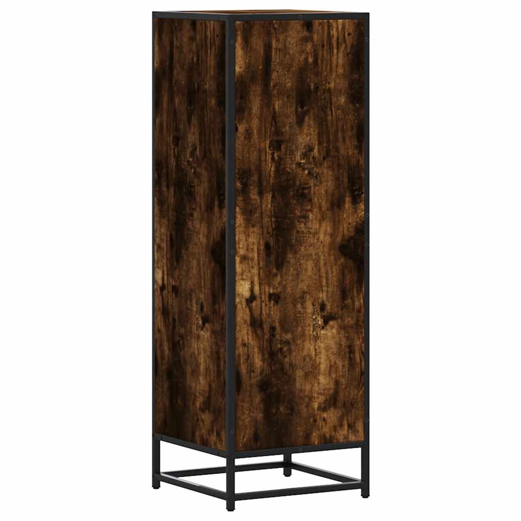 Buffet haut chêne fumé 35,5x35x106,5 cm bois d'ingénierie métal - XIOS