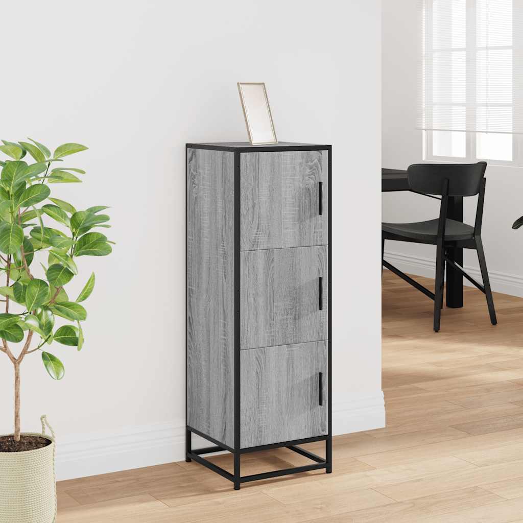 Buffet haut sonoma gris 35,5x35x106,5 cm bois ingénierie métal - XIOS