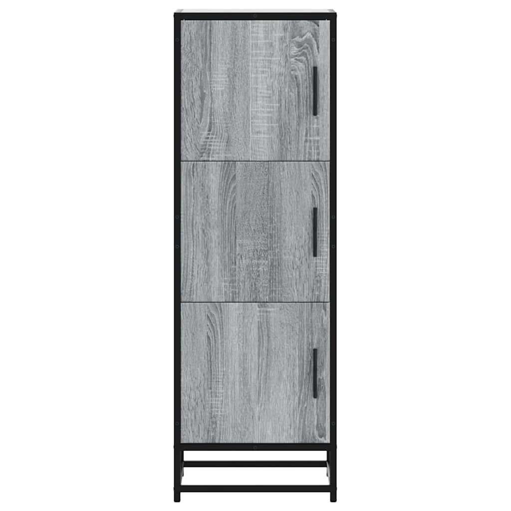 Buffet haut sonoma gris 35,5x35x106,5 cm bois ingénierie métal - XIOS