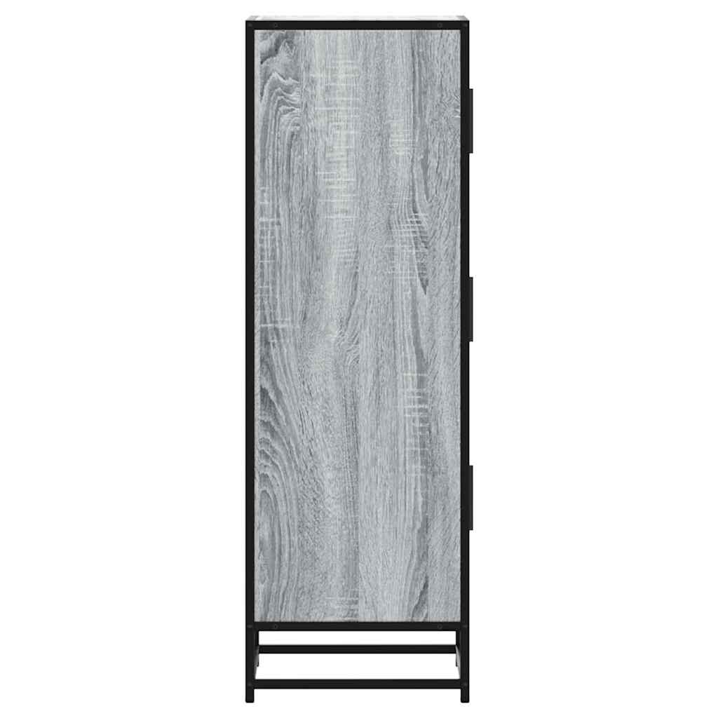 Buffet haut sonoma gris 35,5x35x106,5 cm bois ingénierie métal - XIOS