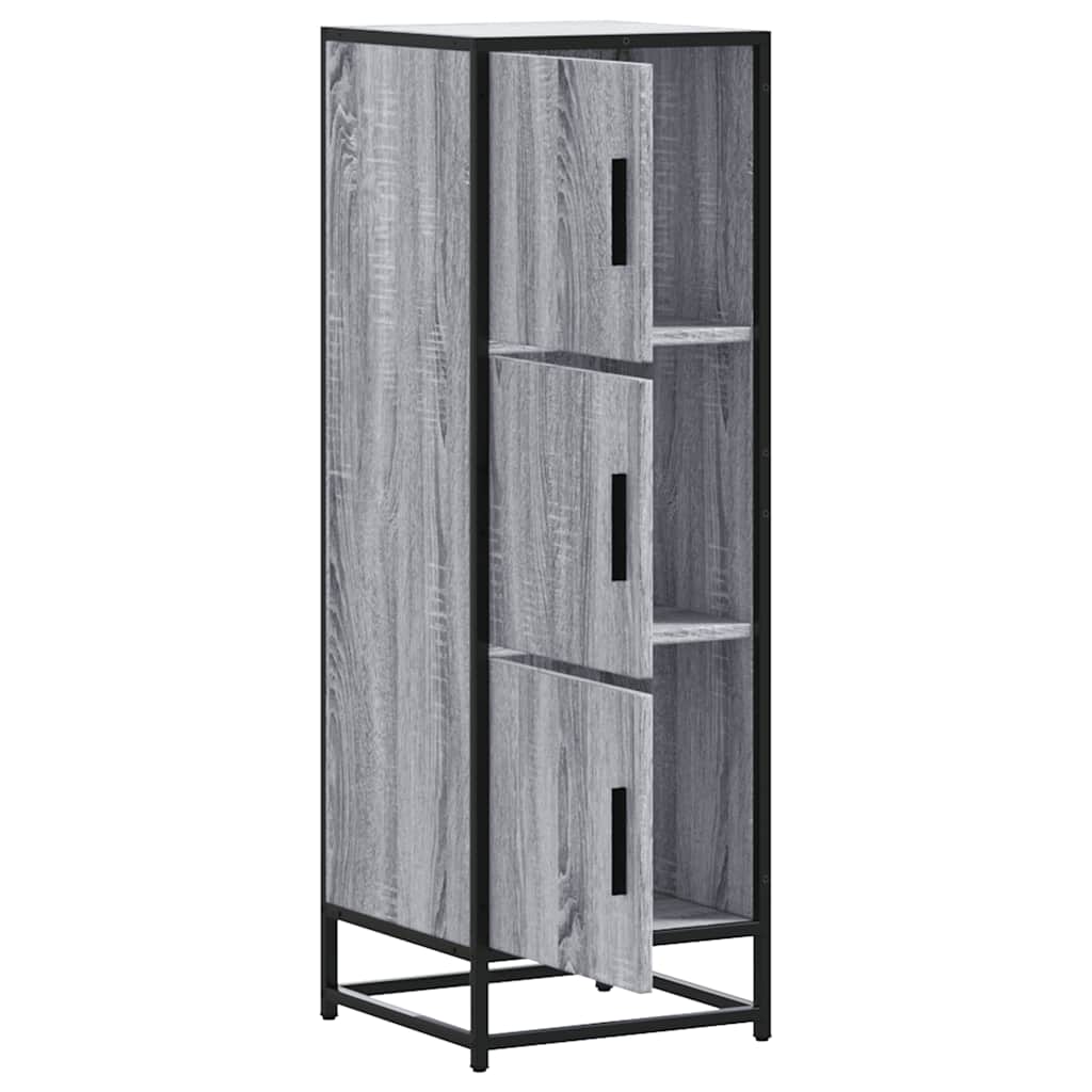 Buffet haut sonoma gris 35,5x35x106,5 cm bois ingénierie métal - XIOS