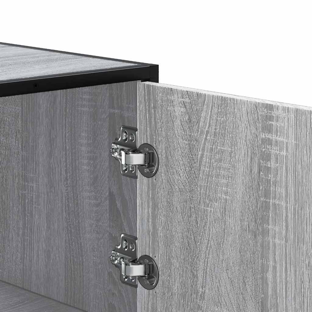 Buffet haut sonoma gris 35,5x35x106,5 cm bois ingénierie métal - XIOS