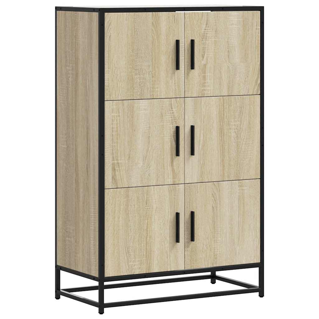 Buffet haut chêne sonoma 68x35x106,5 cm bois ingénierie métal - XIOS