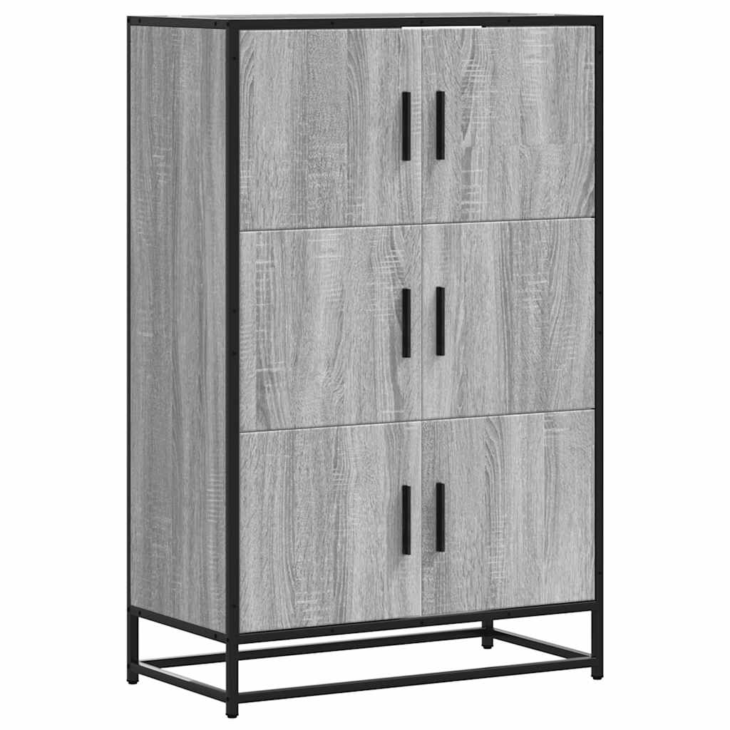 Buffet haut sonoma gris 68x35x106,5 cm bois ingénierie et métal - XIOS