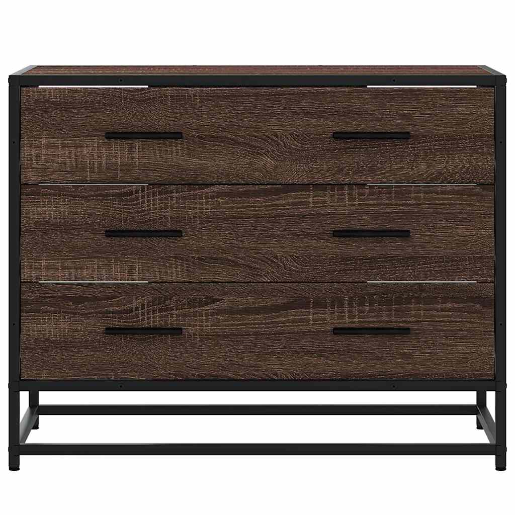 Commode chêne marron 70x41x56 cm bois d'ingénierie - XIOS