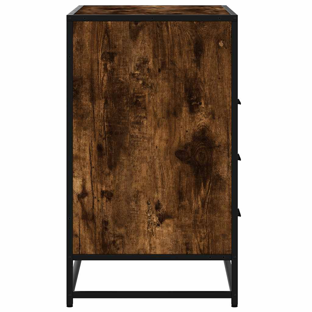 Commode chêne fumé 70x41x70 cm bois d'ingénierie - XIOS