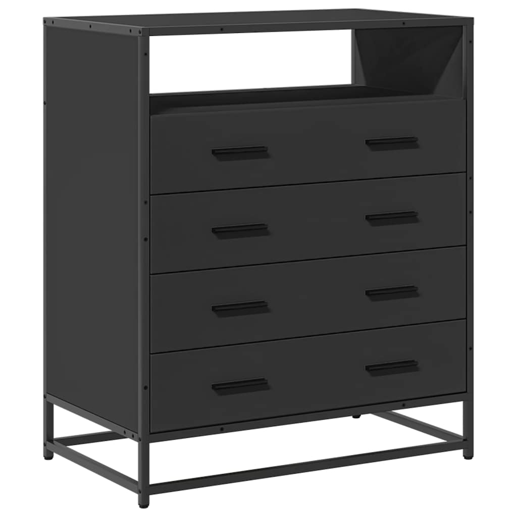 Commode noir 70x41x83,5 cm bois d'ingénierie - XIOS