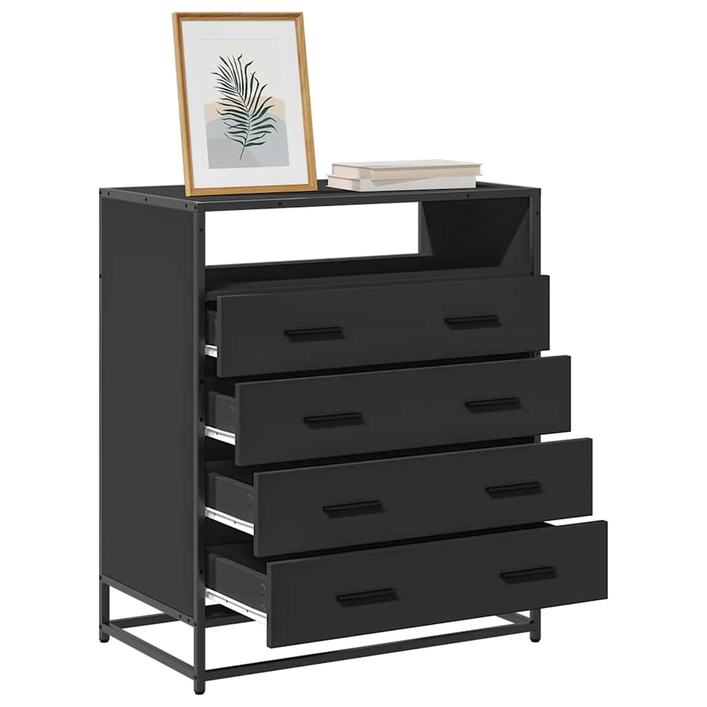 Commode noir 70x41x83,5 cm bois d'ingénierie - XIOS