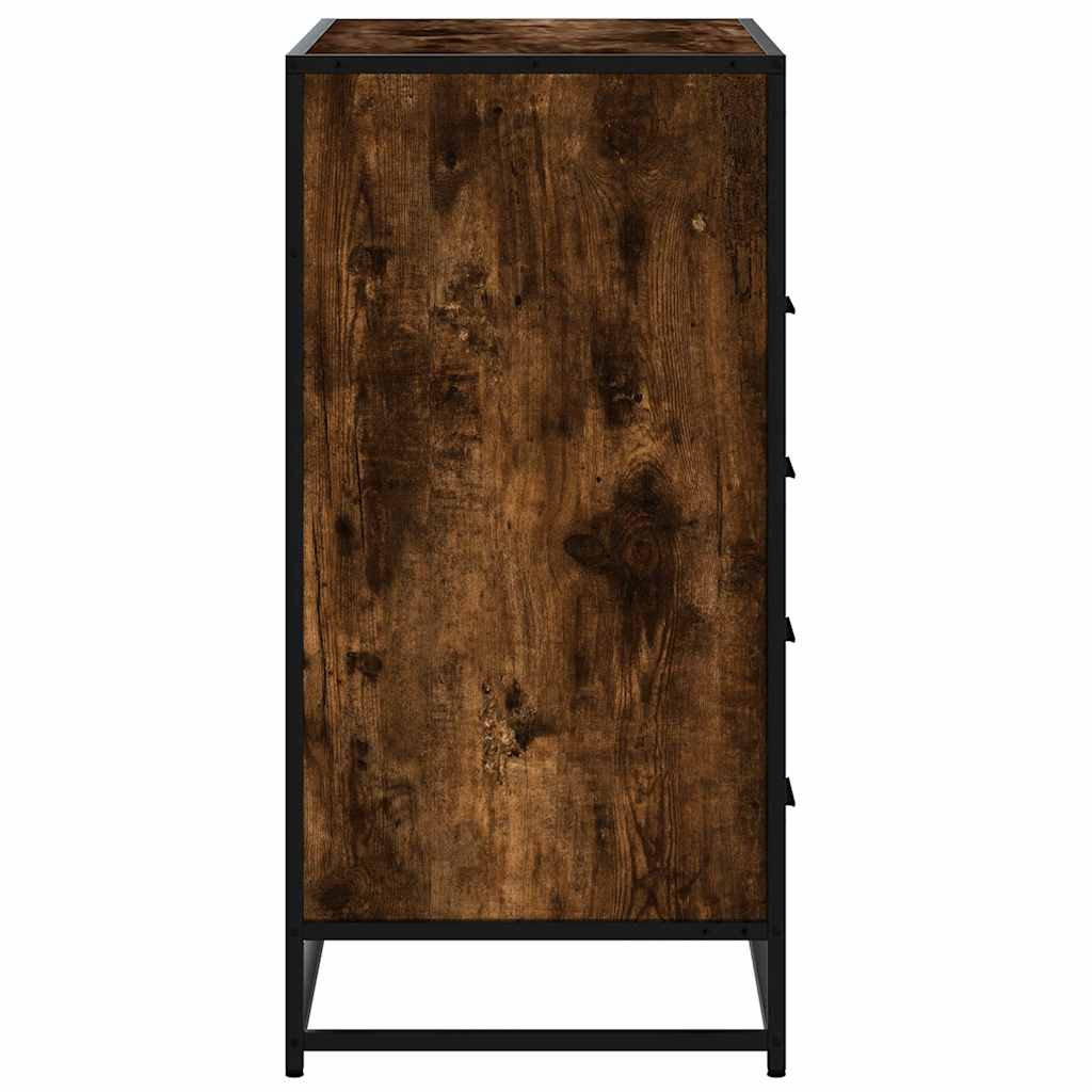 Commode chêne fumé 70x41x83,5 cm bois d'ingénierie - XIOS