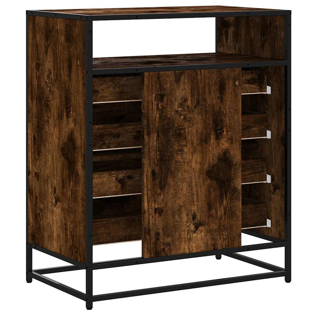 Commode chêne fumé 70x41x83,5 cm bois d'ingénierie - XIOS