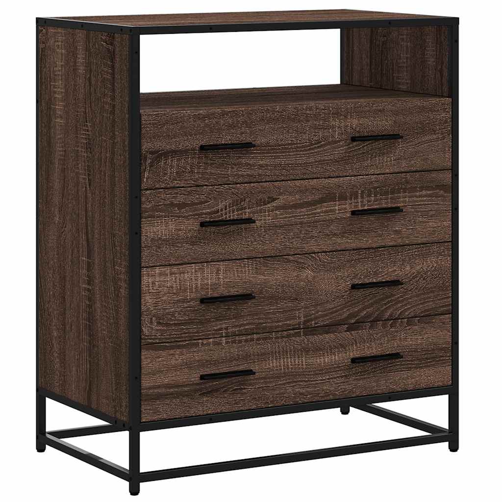 Commode chêne marron 70x41x83,5 cm bois d'ingénierie - XIOS