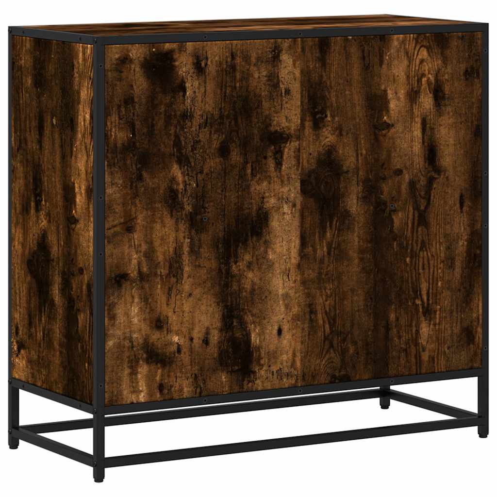 Bibliothèque chêne fumé 80,5x35x76 cm bois d'ingénierie - XIOS