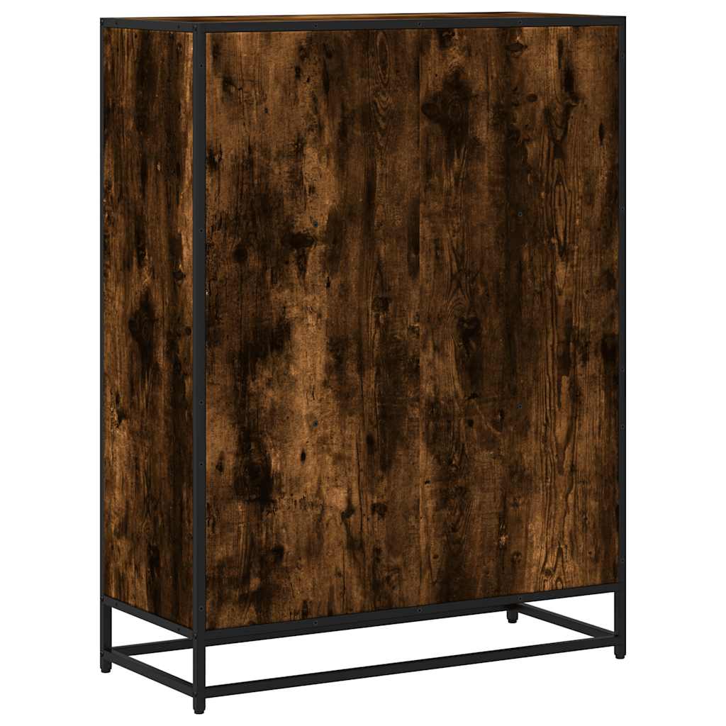 Bibliothèque chêne fumé 80,5x35x107,5 cm bois d'ingénierie - XIOS