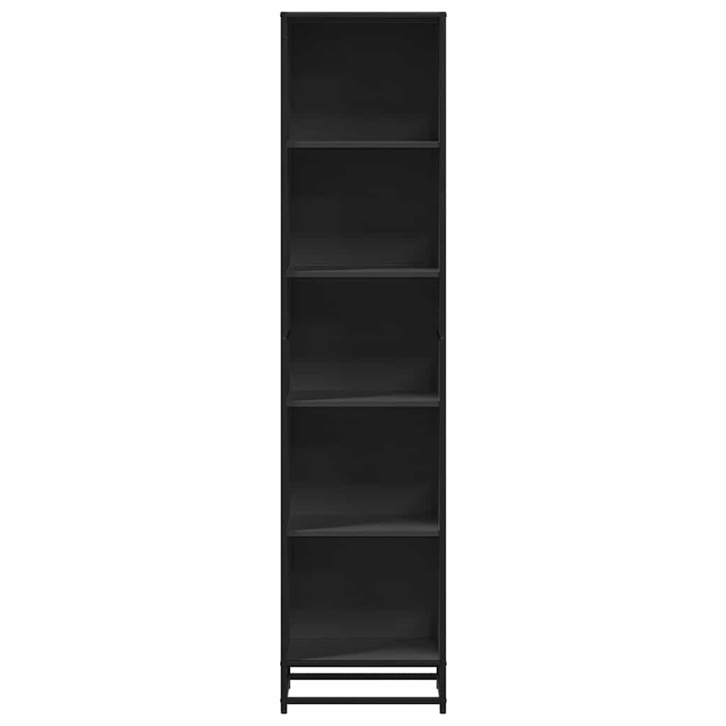 Bibliothèque noir 40x35x170,5 cm bois d'ingénierie - XIOS