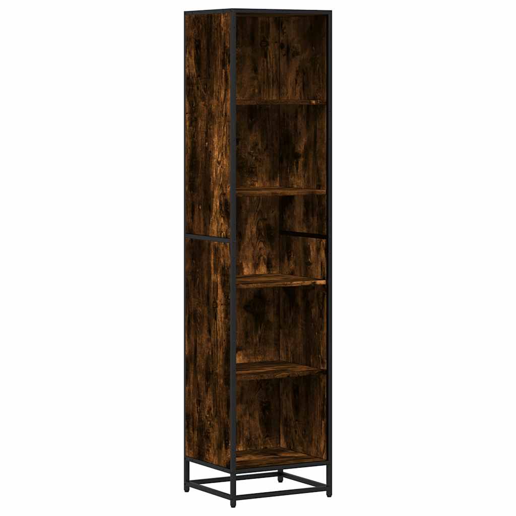 Bibliothèque chêne fumé 40x35x170,5 cm bois d'ingénierie - XIOS