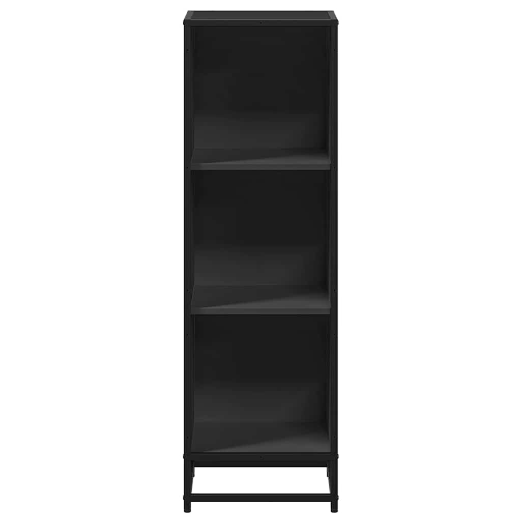 Bibliothèque noir 33,5x33x107,5 cm bois d'ingénierie - XIOS