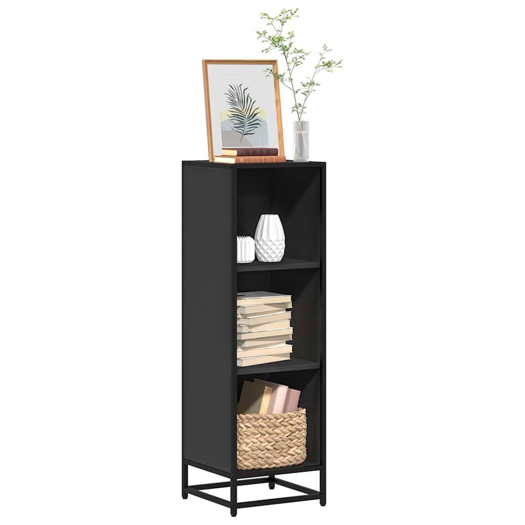 Bibliothèque noir 33,5x33x107,5 cm bois d'ingénierie - XIOS