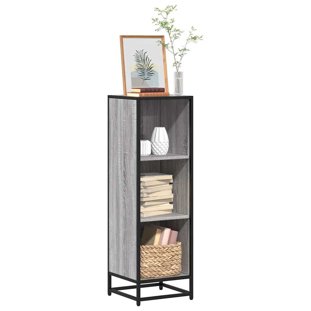 Bibliothèque sonoma gris 33,5x33x107,5 cm bois d'ingénierie - XIOS