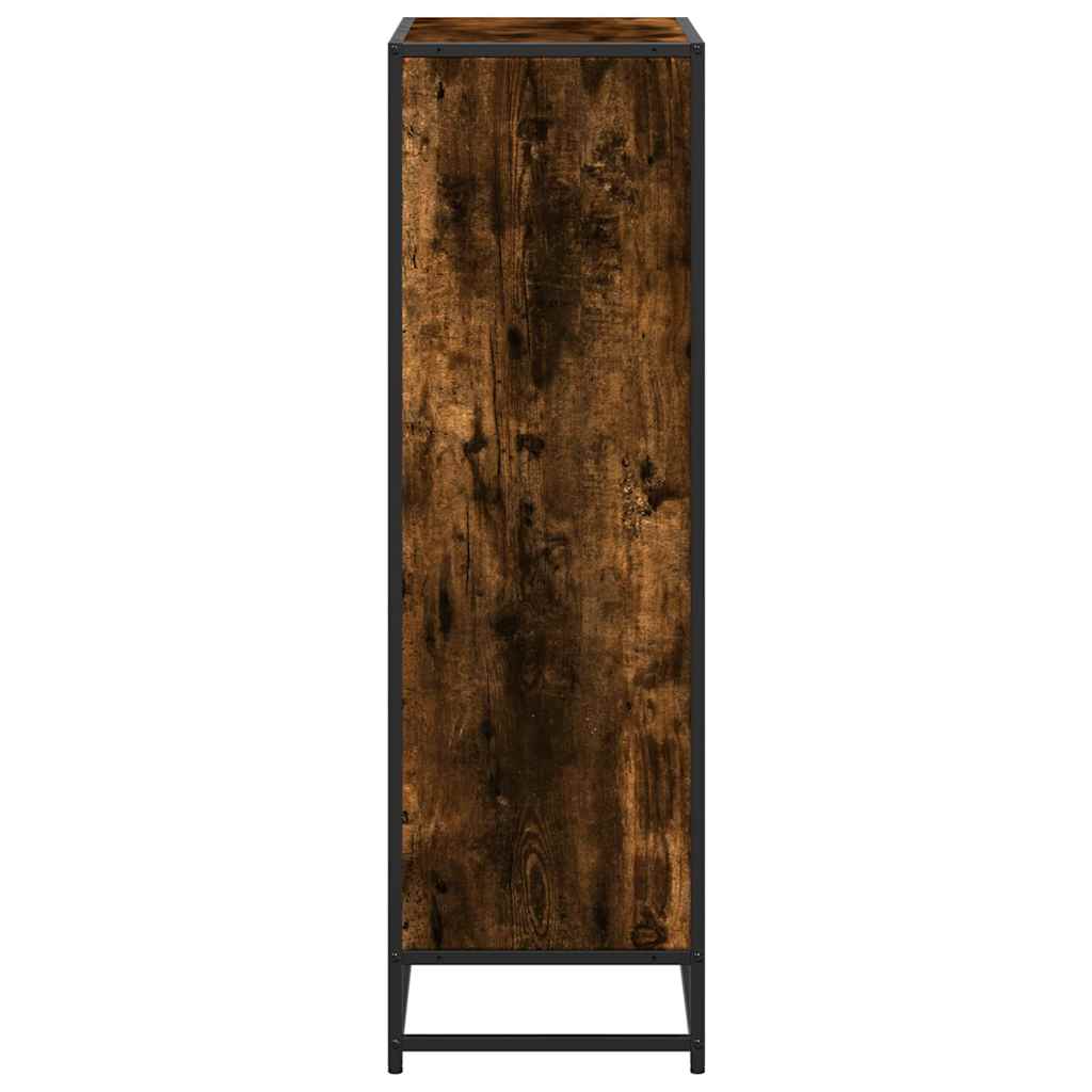 Bibliothèque chêne fumé 65,5x33x107,5 cm bois d'ingénierie - XIOS