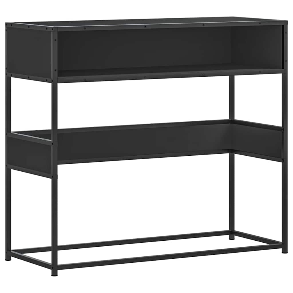 Table console noir 90x35x80 cm bois d'ingénierie - XIOS