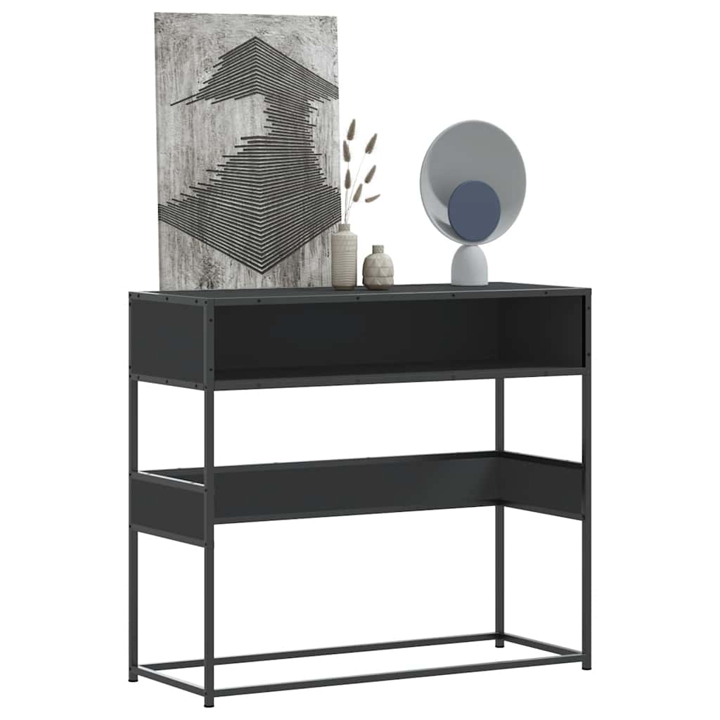 Table console noir 90x35x80 cm bois d'ingénierie - XIOS