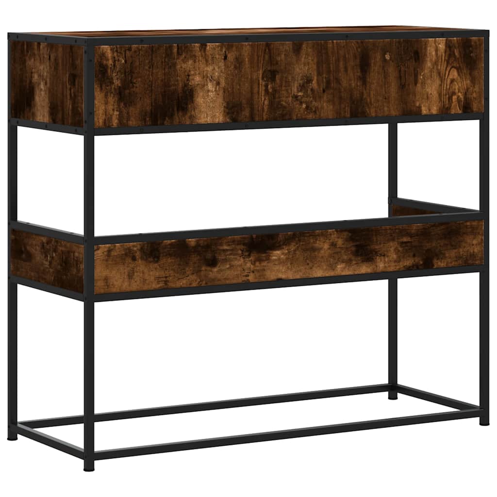 Table console chêne fumé 90x35x80 cm bois d'ingénierie - XIOS