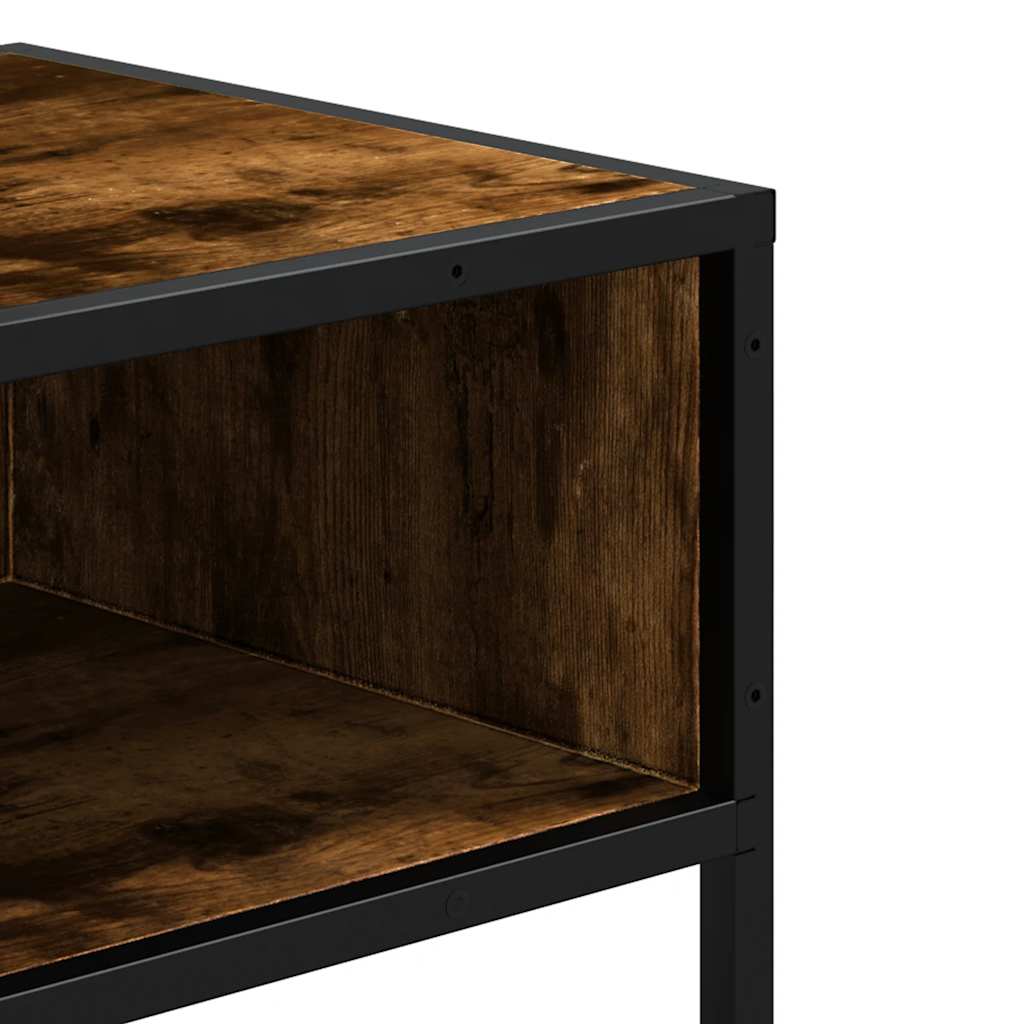 Table console chêne fumé 90x35x80 cm bois d'ingénierie - XIOS
