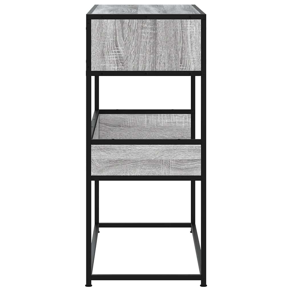 Table console sonoma gris 90x35x80 cm bois d'ingénierie - XIOS