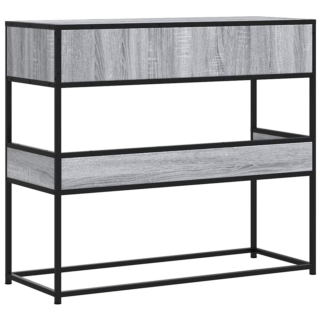 Table console sonoma gris 90x35x80 cm bois d'ingénierie - XIOS