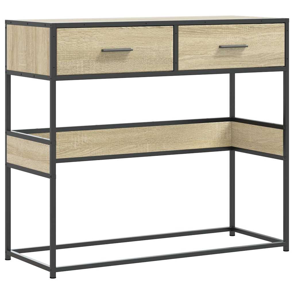 Table console chêne sonoma 90x35x80 cm bois d'ingénierie - XIOS